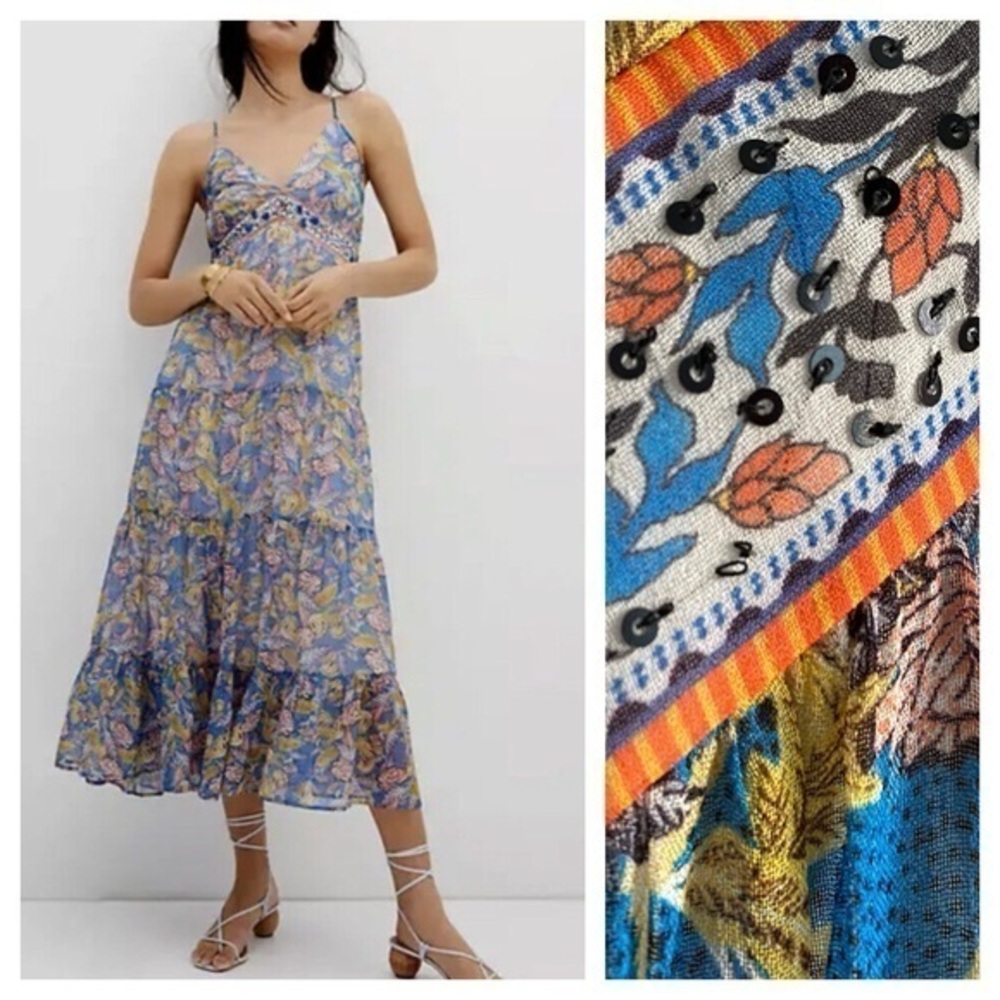 Anthropologie Verb by Pallavi Singhee Vineyard Tiered Maxi Dress 4